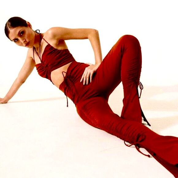 Port De Bras Rushed Lisbon Leggings Burgundy Red Small
